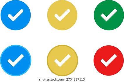 Vector azul del icono de verificación de marca de verificación.