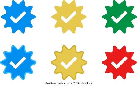 Vector azul del icono de verificación de marca de verificación.