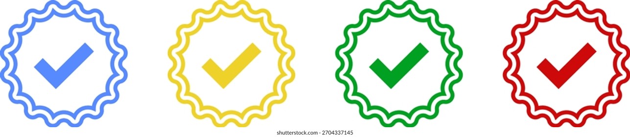Vetor de símbolo de ícone de verificação de marca de seleção azul.