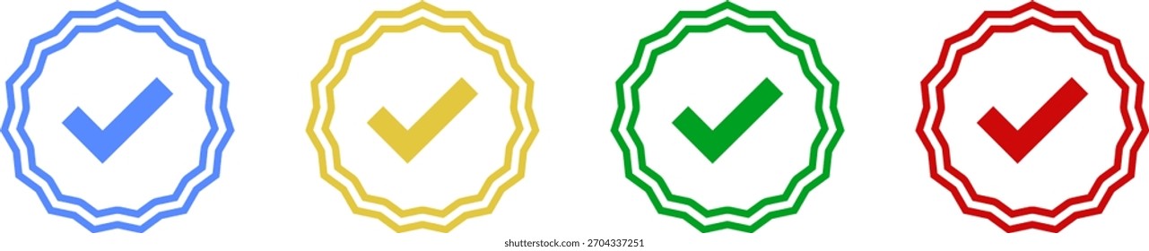 Vetor de símbolo de ícone de verificação de marca de seleção azul.