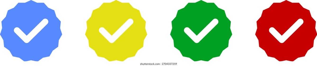 Vector azul del icono de verificación de marca de verificación.