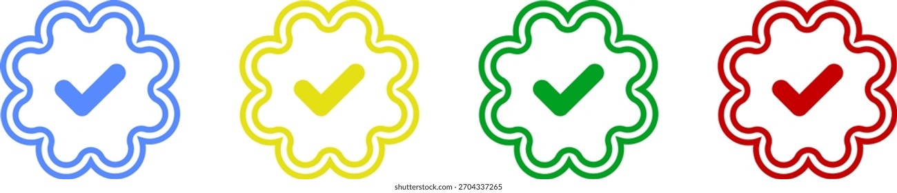 Blue check mark tick verification icon symbol vector.