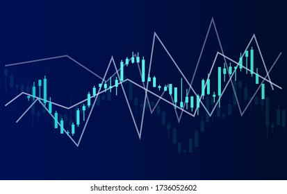 Blue check mark.Investment background banner. Online Currency Exchange, trading illustration