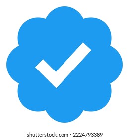 Blue check, official account mark for popular social networks.