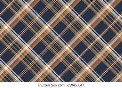 Blue check pixel fabric texture seamless pattern. Vector illustration.