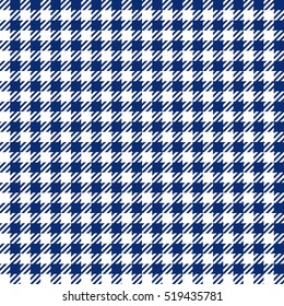 Blue check plaid seamless fabric texture. Vector illustration.
