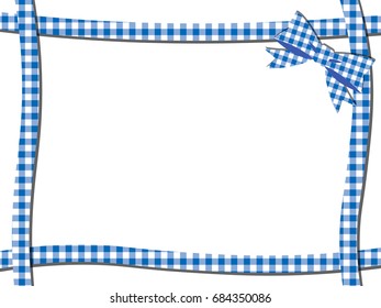 Blue check ribbon frame