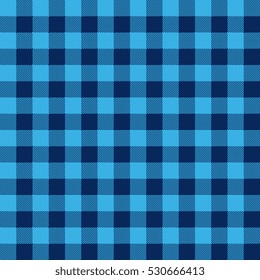 Blue check textile seamless pattern. Vector illustration.