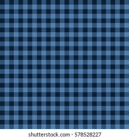 Blue Checkered Lumberjack Gingham Seamless Pattern