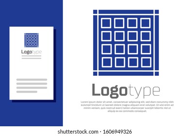 Blue Checkered napkin icon isolated on white background. Logo design template element. Vector Illustration