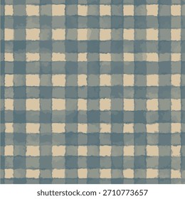 Blue Checkered Watercolor Seamless Pattern