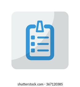 Blue Checklist icon on grey rounded square button on white