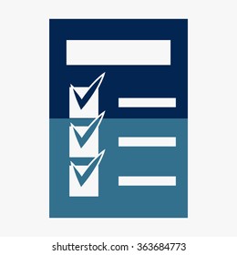 Blue checklist icon - vector