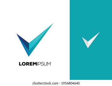 blue checklist logo template set. logotype design vector