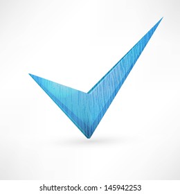 blue checkmark.