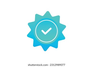 Blue checkmark icon. profile verified badge