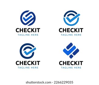 Blue Checkmark modern logo design