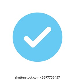 Blue checkmark symbol on white background