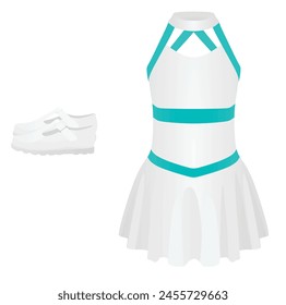 Blue cheerleaders dress set. vector illustration