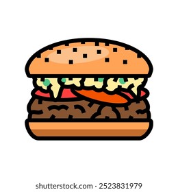 blue cheese burger food color icon vector. blue cheese burger food sign. isolated symbol illustration