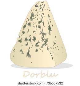 Blue cheese collection - dorblu illustration isolated
