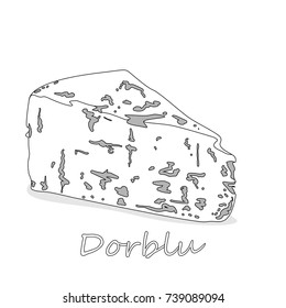 Blue cheese collection - dorblu illustration isolated