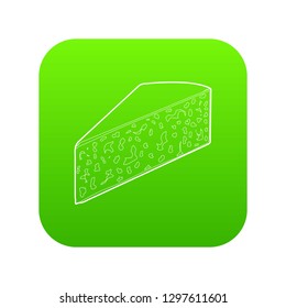 Blue cheese icon green vector isolated on white background