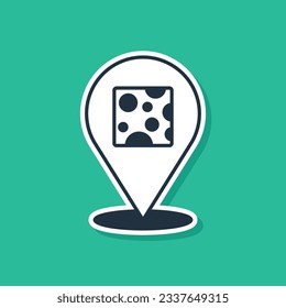 Blue Cheese icon isolated on green background.  Vector