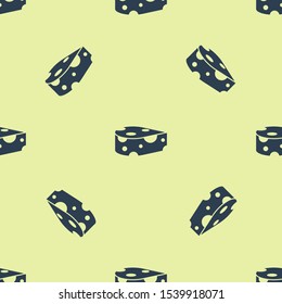 Blue Cheese icon isolated seamless pattern on yellow background.  Vector Illustration