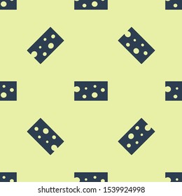 Blue Cheese icon isolated seamless pattern on yellow background.  Vector Illustration