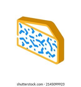 blue cheese isometric icon vector. blue cheese sign. isolated symbol illustration
