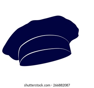Blue Chef and cook hats set isolated