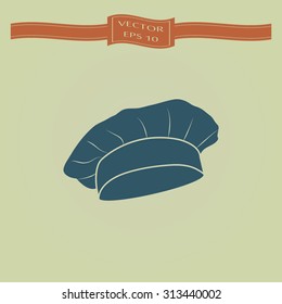 Blue Chef and cook hats set isolated