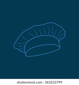 Blue Chef and cook hats set isolated