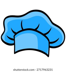Blue Chef Hat Cap Headwear Illustration