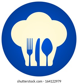 Blue Chef Hat Symbol
