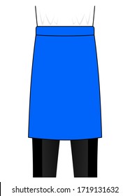 Blue Chef Waist Half Aprons Vector For Template