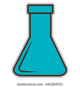 blue chemical container front view over isolated background, vector illustration 