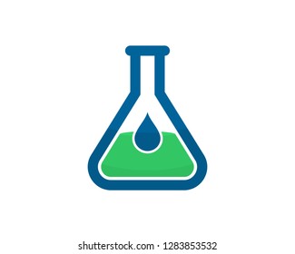 blue chemical flask water droplet