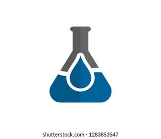 blue chemical flask water droplet