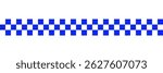 Blue chequered pattern as a seamless repeating banner for police line tape in vector