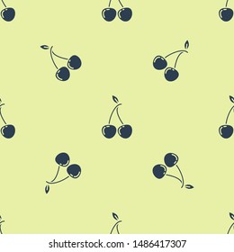 Blue Cherry icon isolated seamless pattern on white background. Fruit with leaf symbol. Vector Illustration Blue Cherry icon isolated seamless pattern on white background. Fruit with leaf symbol. Vector Illustration
