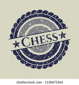 Blue Chess grunge seal