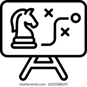The blue chess knight pawn vector icon universally symbolizes strategy, maneuvering and tactical thinking.