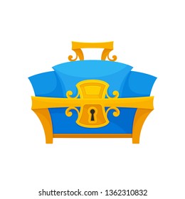 Blue chest on white background. Vector illustration.