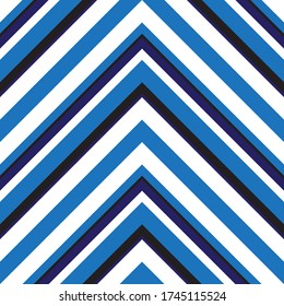 Blue Chevron diagonal striped seamless pattern background suitable for fashion textiles, graphics