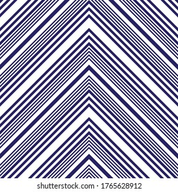 Blue Chevron diagonal striped seamless pattern background suitable for fashion textiles, graphics