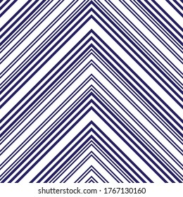 Blue Chevron diagonal striped seamless pattern background suitable for fashion textiles, graphics