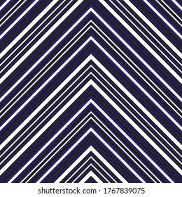 Blue Chevron diagonal striped seamless pattern background suitable for fashion textiles, graphics