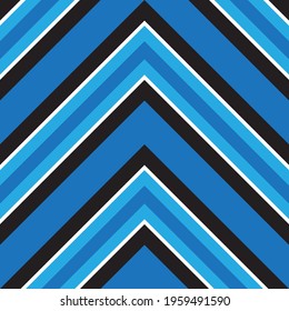 Blue Chevron diagonal striped seamless pattern background suitable for fashion textiles, graphics
